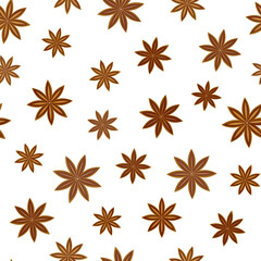 Anis stars seamless pattern, Christmas spice repeat pattern