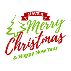 Merry christmas and happy new year lettering background