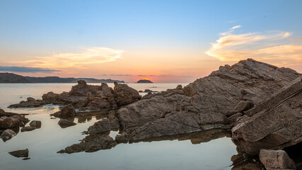 Puesta de sol en la cala de Cavalleria Menorca