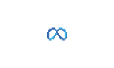 meta logo pixel art 8 bit style
