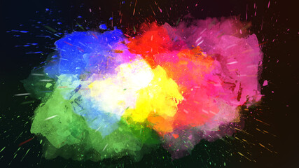 Explosion of colors,modern artwork,strokes paint.brushstrokes,texture background,2d illustration