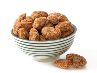 sugared almonds isolated on  white