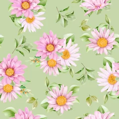 Tuinposter hand drawn watercolor floral seamless pattern   © lukasdedi