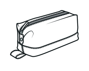 hygiene bag, Pencil case, makeup bag, handbag, Small BAG flat sketch template, Bag Design Mockup, accessory VECTOR illustration