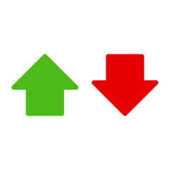 Price or Value or Rating Up and Down Arrow Sign Icon Set. Vector Image.