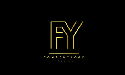 Abstract Letter Initial FY YF Vector Logo Design Template