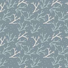 Seamless vector pattern with small branches. Design for textile, wrapping, wallpaper.