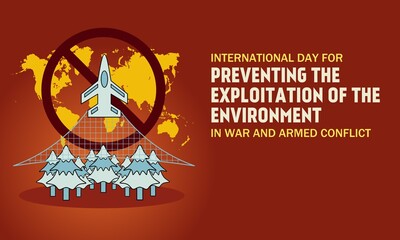 Fighter plane spread nets in the forest and a prohibited sign in the background. Prevention of exploitation of the environmental concept.