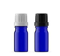 5 ml Blue Glass Essential Oil Bottle. Isolated