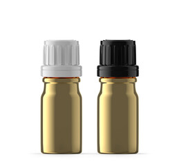 5 ml Gold Glass Essential Oil Bottle. Isolated