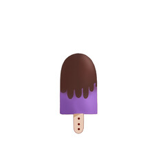Chocolate ice cream illustration, sweet and isolated.