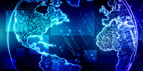 2d illustration world map abstract background