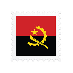 Angola flag postage stamp on white background. Vector illustration eps10