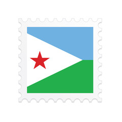 Djibouti flag postage stamp on white background. Vector illustration eps10