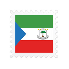 Equatorial Guinea flag postage stamp on white background. Vector illustration eps10