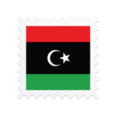 Libya flag postage stamp on white background. Vector illustration eps10