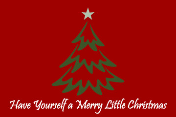 Obraz na płótnie Canvas Christmas tree with Xmas star. Green fir or pine, New Year holidays vector design