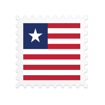 Liberia flag postage stamp on white background. Vector illustration eps10