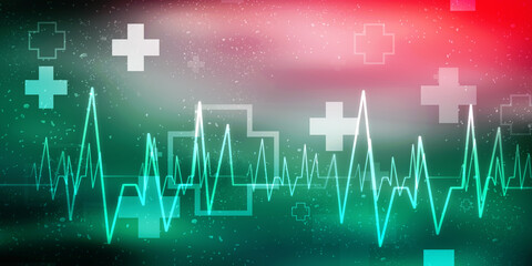 Naklejka premium 2D illustration medical structure background 