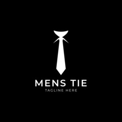 Men's style logo template design with a tie. Vector illustration.