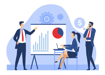 People analyzing growth