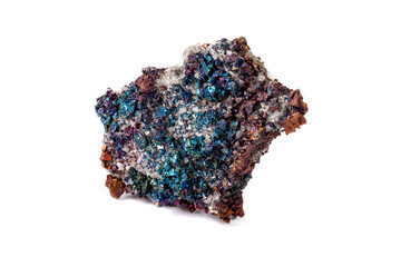 Macro mineral stone&nbsp; Chalcopyrite on a white background