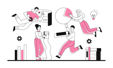 Office character workers