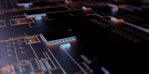 Abstract technology background/Circuit board virtual server, technology  background can be used as digital dynamic wallpaper, technology background. 3d illustration