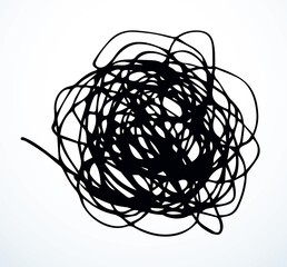 Unravel the tangled tangle. Vector drawing