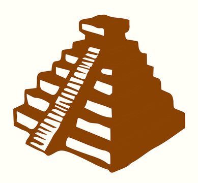 recommend clip art: Mayan pyramids. Vector drawing icon