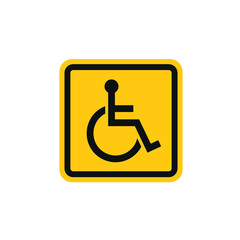 Disabled sign. Isolated vector icon.