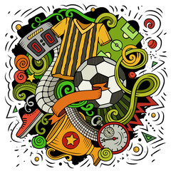 Cartoon vector doodles Football illustration