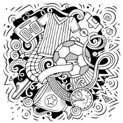 Cartoon vector doodles Football illustration
