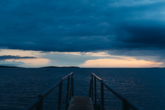 bathing jerry by the sea at evening