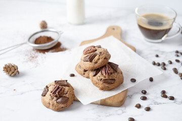 Tiramisu Cookies. set on cafe table.