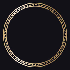 Greek gold frame on a black background, vector