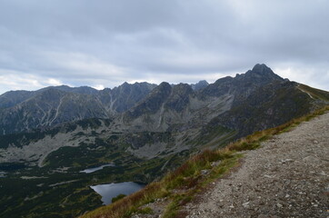 Tatry, widok z Kasprowego Wierchu przed zachodem słońca, Polska