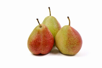 three pears isolated on a white background