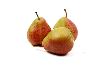 three pears isolated on a white background