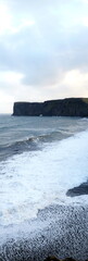 Panoramas on the rocky coast of Iceland