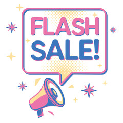 Flash sale - advertising sign with megaphone