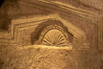 Cave of the coffins at Bet She'arim in Kiryat Tivon, Israel catacombs with sarcophagi
