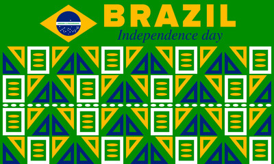Brazil Independence Day. Happy national holiday. Freedom day. Celebrate annual in September 7. Brazil flag. Patriotic brazilian design. Poster, card, banner, template, background. Vector illustration