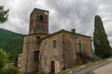 Fototapeta na wymiar Abbazia di Sant’Andrea di Borzone, Liguria, Italy