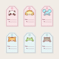 Cute animals labels set