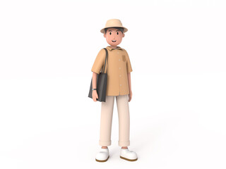 3D Character young traveler man