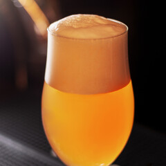 fruit beer on bar desk cube