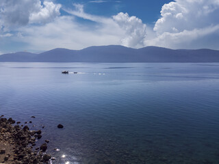 The Drone Aerial View of Akyaka Bay, Turkey