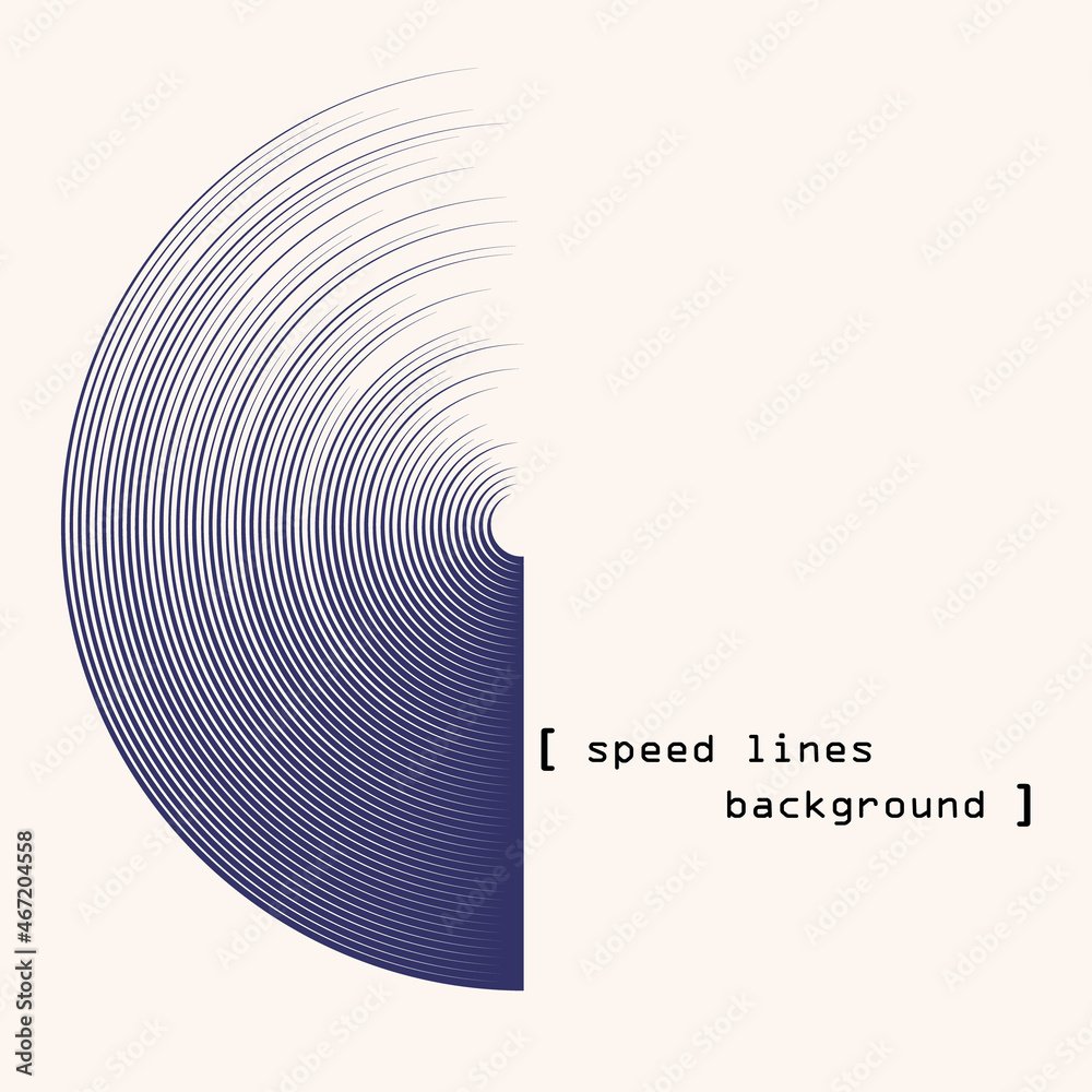 Poster Abstract line art geometric background. Dynamic semicircle in the form of a logo or icon.