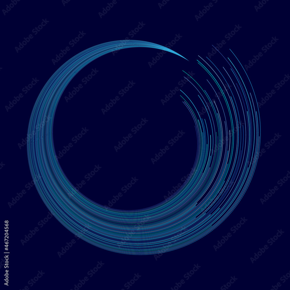 Canvas Prints blue art lines digital design. rotating lines as abstract background or icon.